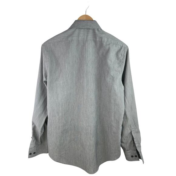 Calvin Klein Slim Fit Performance Non Iron Men Gray Button Down Dress Shirt 15.5 - Picture 2 of 5